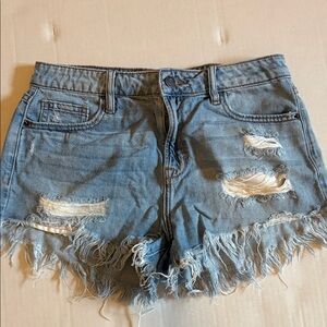 Hidden Distressed Denim Women Shorts